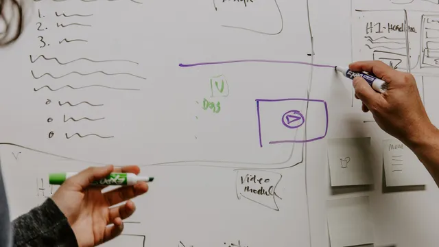 Hand drawing a funnel diagram on a whiteboard